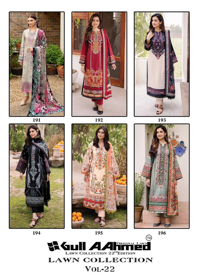 Gullahmed Lawan Vol 22 Lawn Cotton Pakistani Dress Material Wholesale Price In Surat